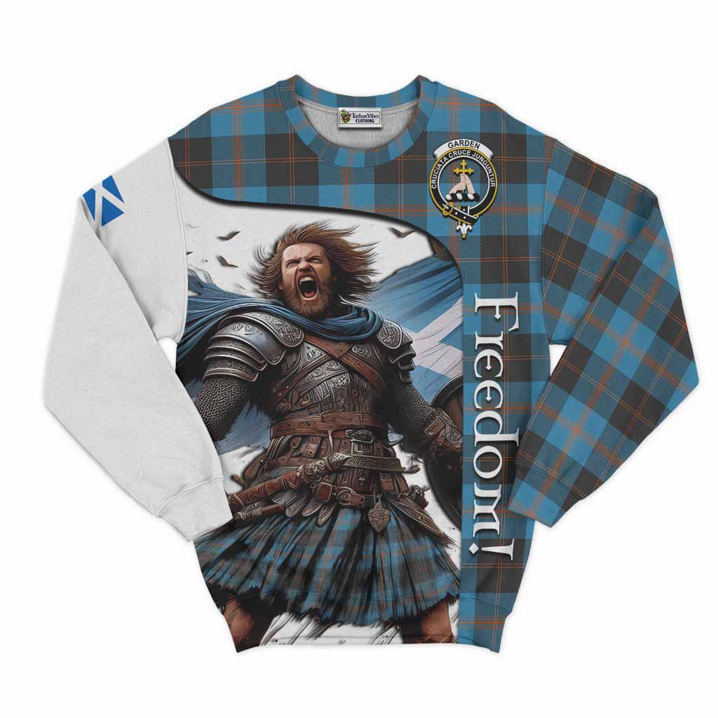 Tartan Vibes Clothing Garden (Gardyne) Crest Tartan Sweatshirt Inspired by the Freedom of Scottish Warrior