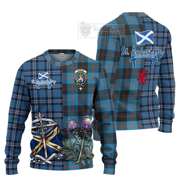 Garden (Gardyne) Tartan Knitted Sweater Happy St. Andrew's Day Half Tartan Style