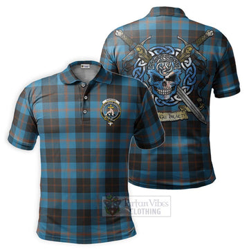 Garden (Gardyne) Tartan Polo Shirt with Family Crest Celtic Skull Style