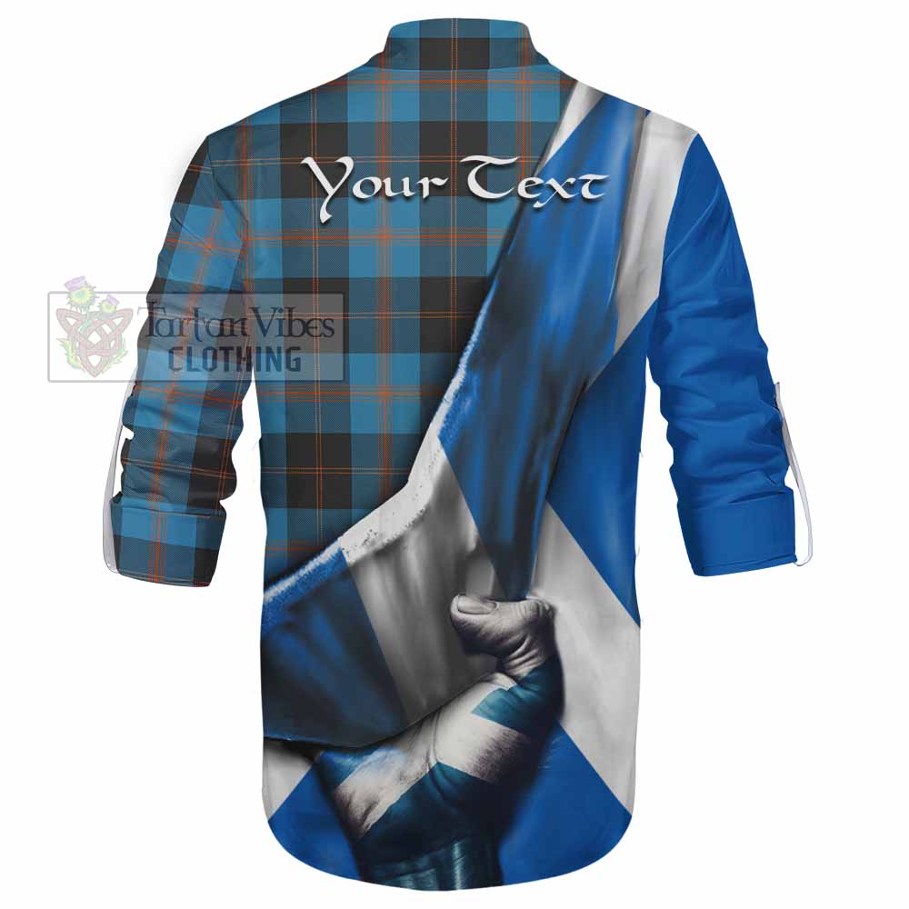 Tartan Vibes Clothing Garden (Gardyne) Tartan Ghillie Kilt Shirt with Family Crest Scotland Patriotic Style