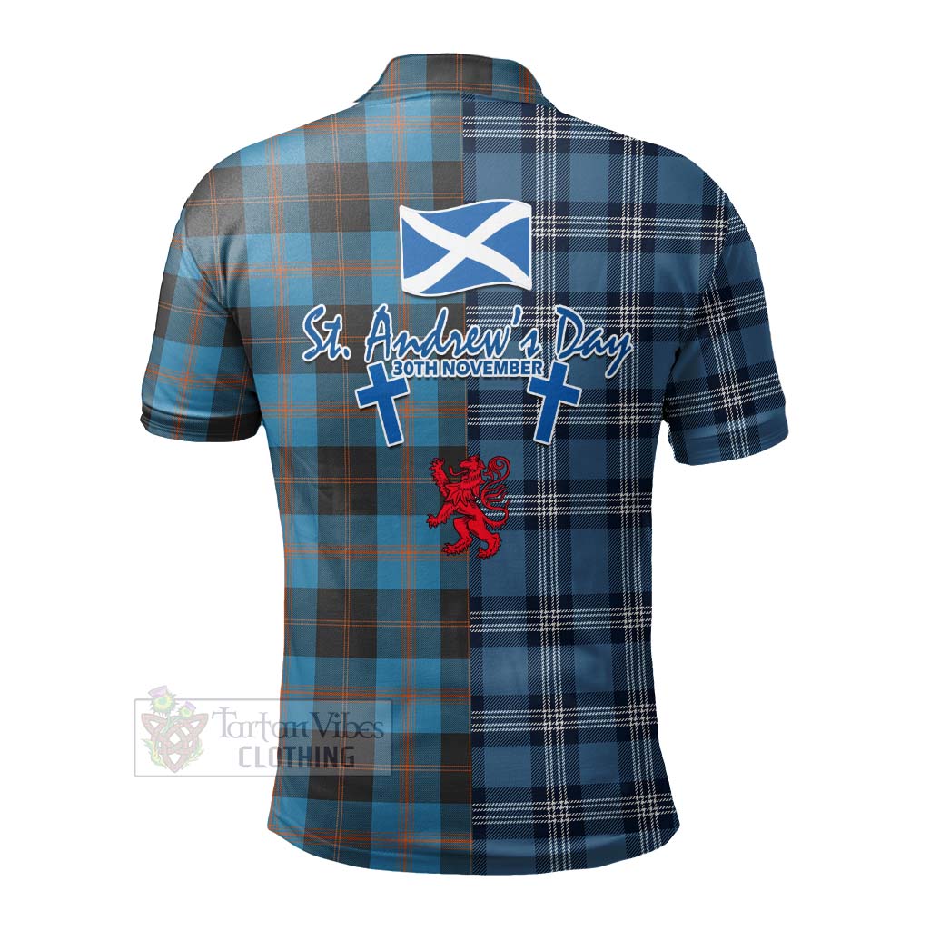 Tartan Vibes Clothing Garden (Gardyne) Tartan Polo Shirt Happy St. Andrew's Day Half Tartan Style