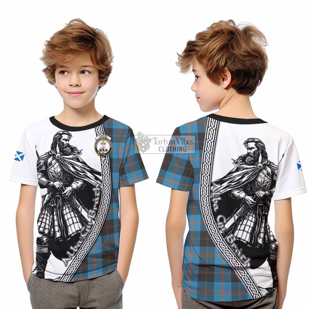 Garden (Gardyne) Tartan Clan Crest Kid T-Shirt with Highlander Warrior Celtic Style