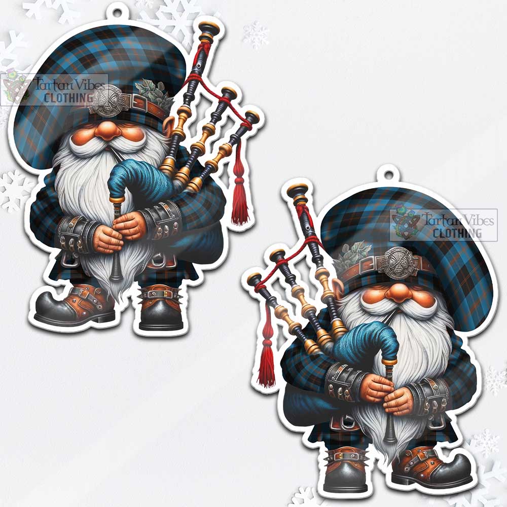 Tartan Vibes Clothing Garden (Gardyne) Tartan Badpiper Gnome Christmas Ornament