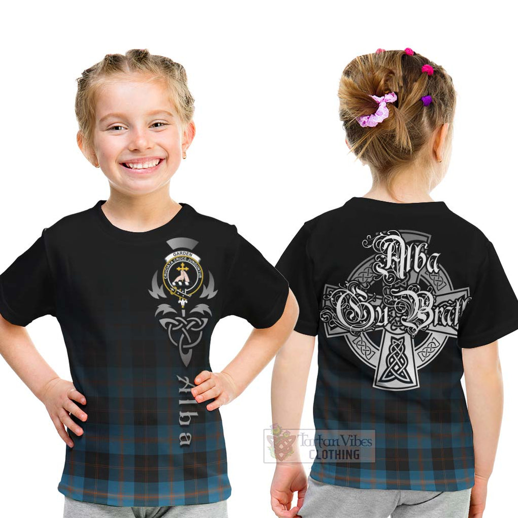 Tartan Vibes Clothing Garden (Gardyne) Tartan Kid T-Shirt Featuring Alba Gu Brath Family Crest Celtic Inspired