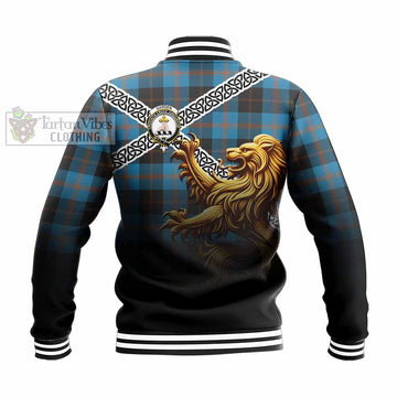 Garden (Gardyne) Crest Tartan Baseball Jacket with Golden Lion Emblem Celtic Style - Tartan Vibes Clothing