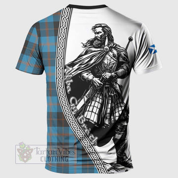 Garden (Gardyne) Tartan Clan Crest T-Shirt with Highlander Warrior Celtic Style