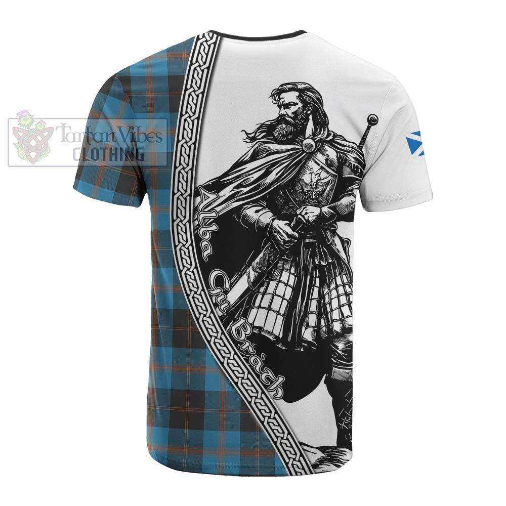 Garden (Gardyne) Tartan Clan Crest Cotton T-shirt with Highlander Warrior Celtic Style