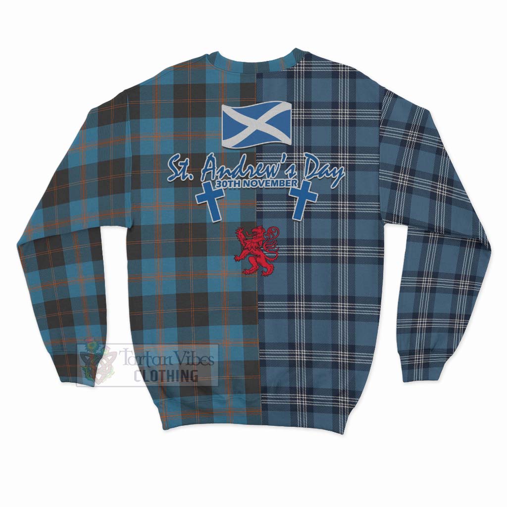 Tartan Vibes Clothing Garden (Gardyne) Tartan Sweatshirt Happy St. Andrew's Day Half Tartan Style