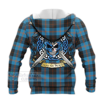 Garden (Gardyne) Tartan Knitted Hoodie with Family Crest Celtic Skull Style