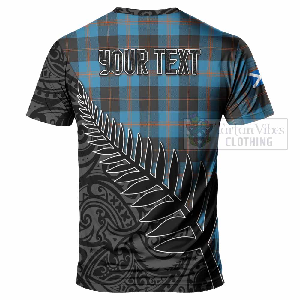 Tartan Vibes Clothing Garden (Gardyne) Crest Tartan T-Shirt with New Zealand Silver Fern Half Style