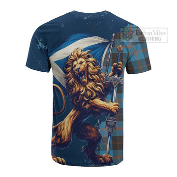 Garden (Gardyne) Tartan Family Crest Cotton T-shirt with Scottish Majestic Lion