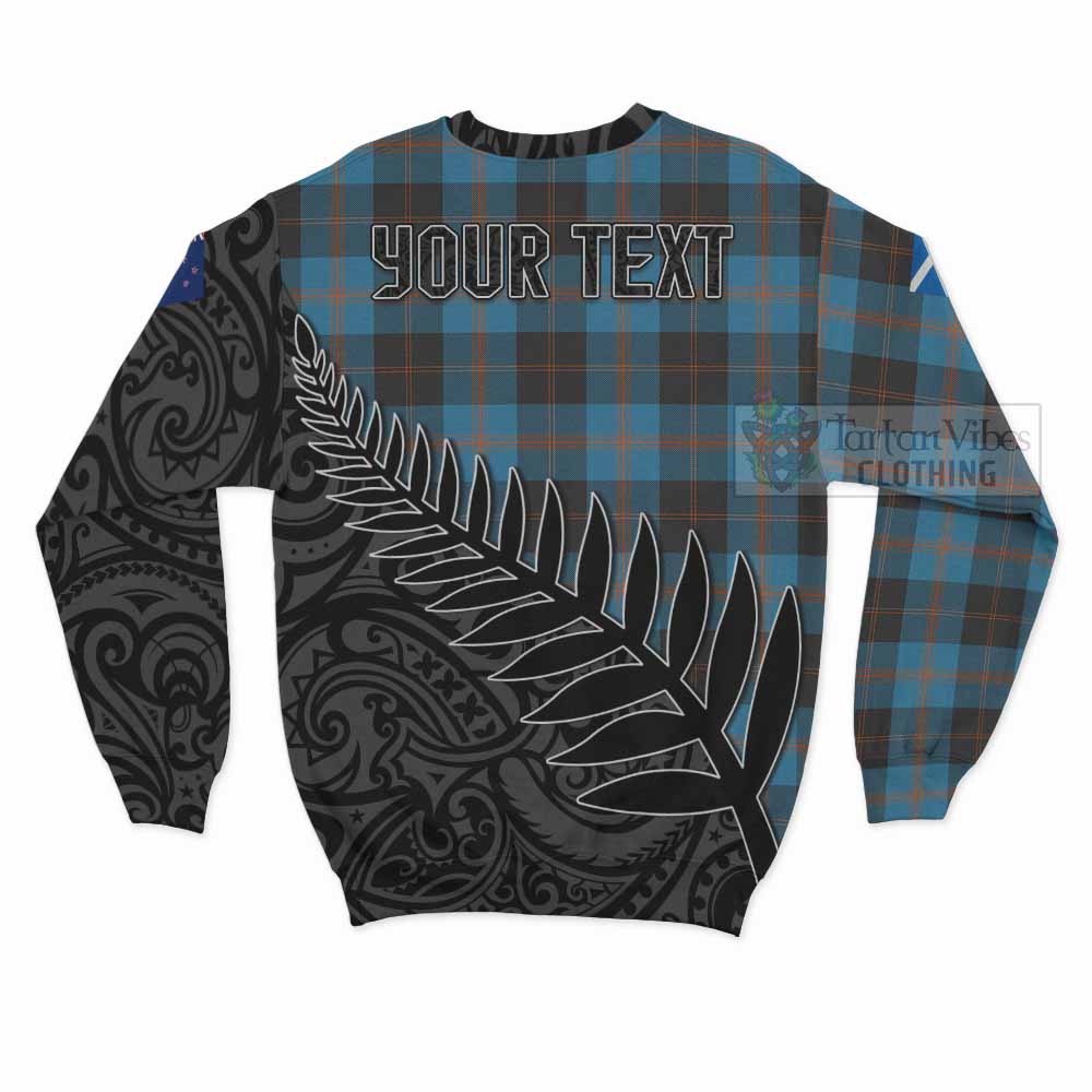 Tartan Vibes Clothing Garden (Gardyne) Crest Tartan Sweatshirt with New Zealand Silver Fern Half Style