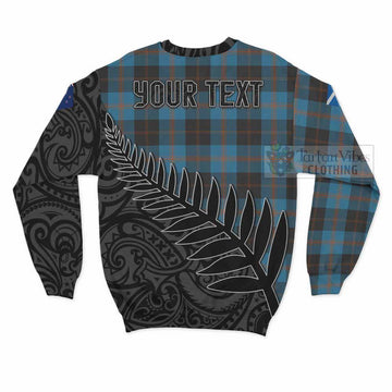 Garden (Gardyne) Crest Tartan Sweatshirt with New Zealand Silver Fern Half Style