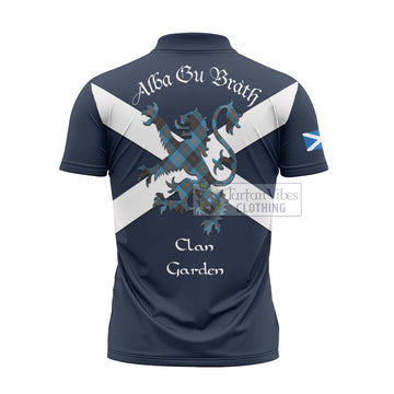 Garden (Gardyne) Tartan Lion Rampant Zipper Polo Shirt Proudly Display Your Heritage with Alba Gu Brath and Clan Name