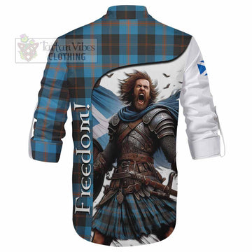 Garden (Gardyne) Crest Tartan Ghillie Kilt Shirt Inspired by the Freedom of Scottish Warrior