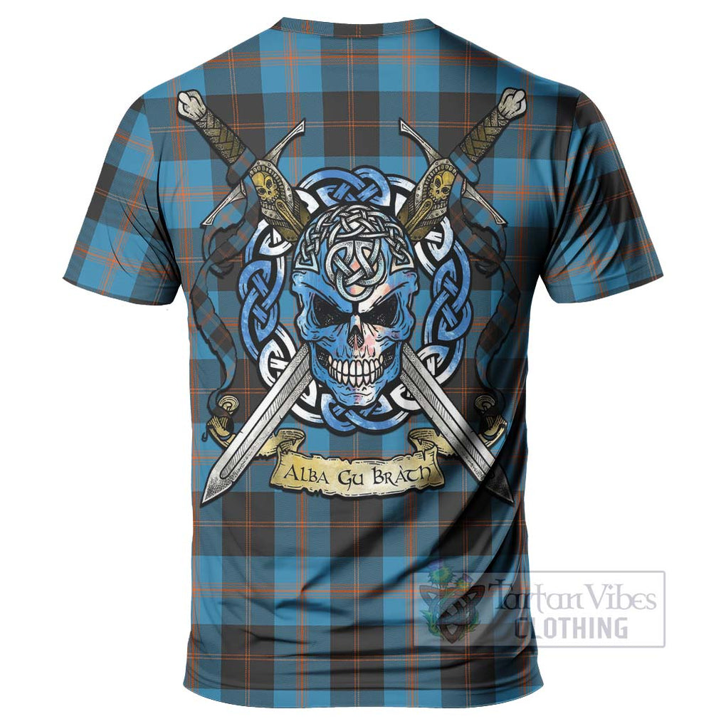 Tartan Vibes Clothing Garden (Gardyne) Tartan T-Shirt with Family Crest Celtic Skull Style