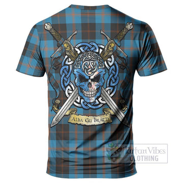 Garden (Gardyne) Tartan T-Shirt with Family Crest Celtic Skull Style