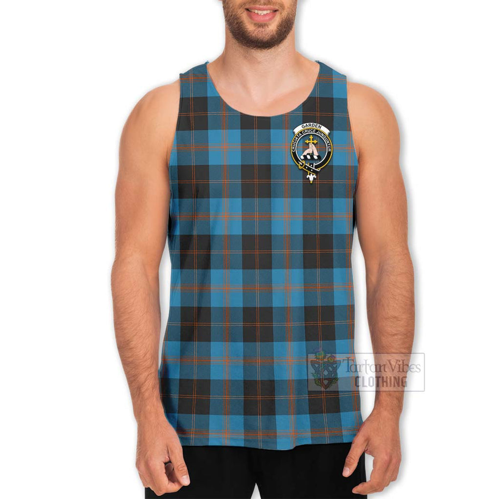 Tartan Vibes Clothing Garden (Gardyne) Tartan Men's Tank Top with Family Crest Celtic Skull Style