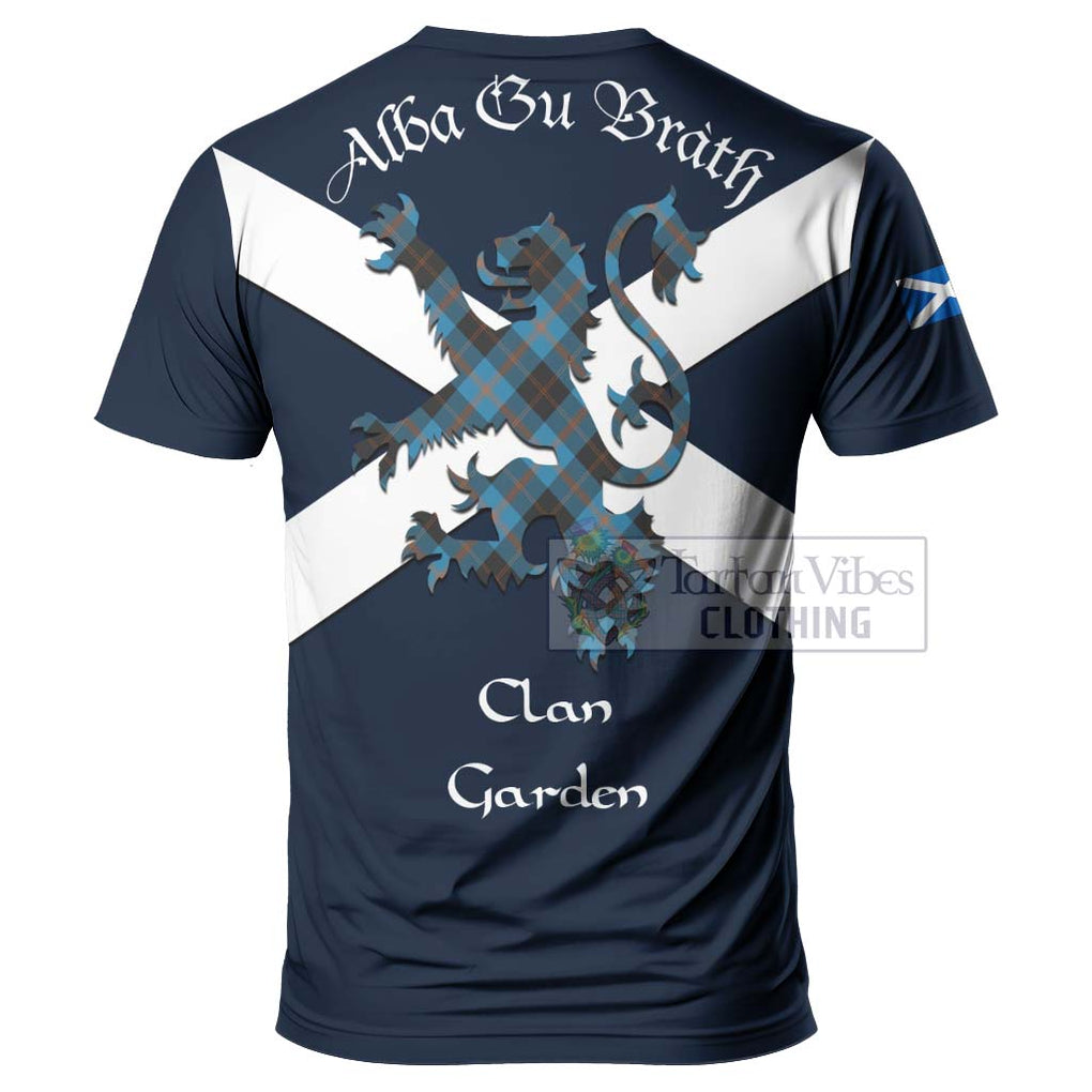 Tartan Vibes Clothing Garden (Gardyne) Tartan Lion Rampant T-Shirt – Proudly Display Your Heritage with Alba Gu Brath and Clan Name