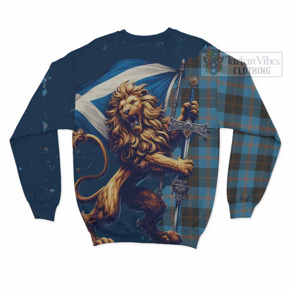 Tartan Vibes Clothing Garden (Gardyne) Tartan Family Crest Sweatshirt with Scottish Majestic Lion