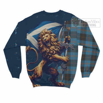 Garden (Gardyne) Tartan Family Crest Sweatshirt with Scottish Majestic Lion