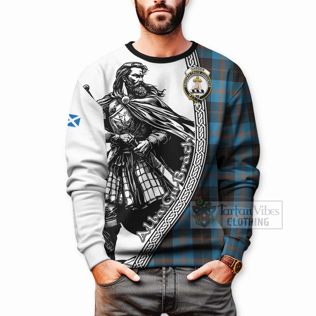 Tartan Vibes Clothing Garden (Gardyne) Tartan Clan Crest Sweatshirt with Highlander Warrior Celtic Style