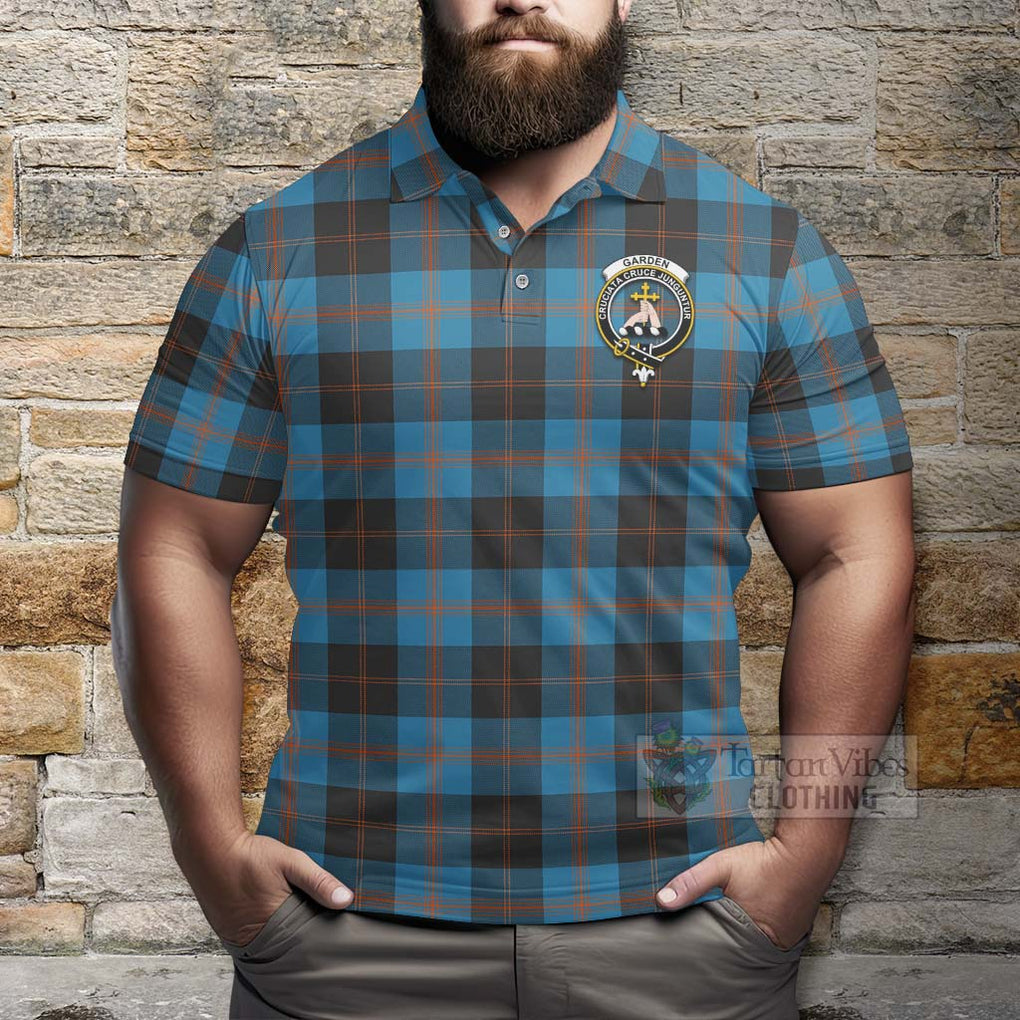 Tartan Vibes Clothing Garden (Gardyne) Tartan Polo Shirt with Family Crest and Bearded Skull Holding Bottles of Whiskey