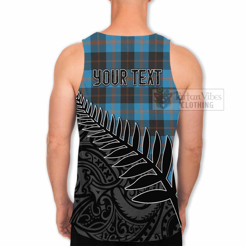 Tartan Vibes Clothing Garden (Gardyne) Crest Tartan Men's Tank Top with New Zealand Silver Fern Half Style