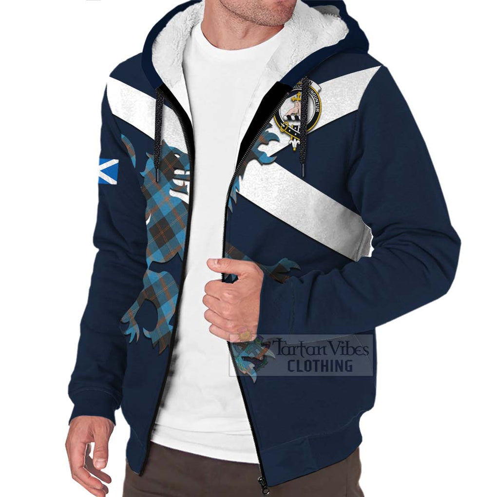 Tartan Vibes Clothing Garden (Gardyne) Tartan Lion Rampant Sherpa Hoodie – Proudly Display Your Heritage with Alba Gu Brath and Clan Name