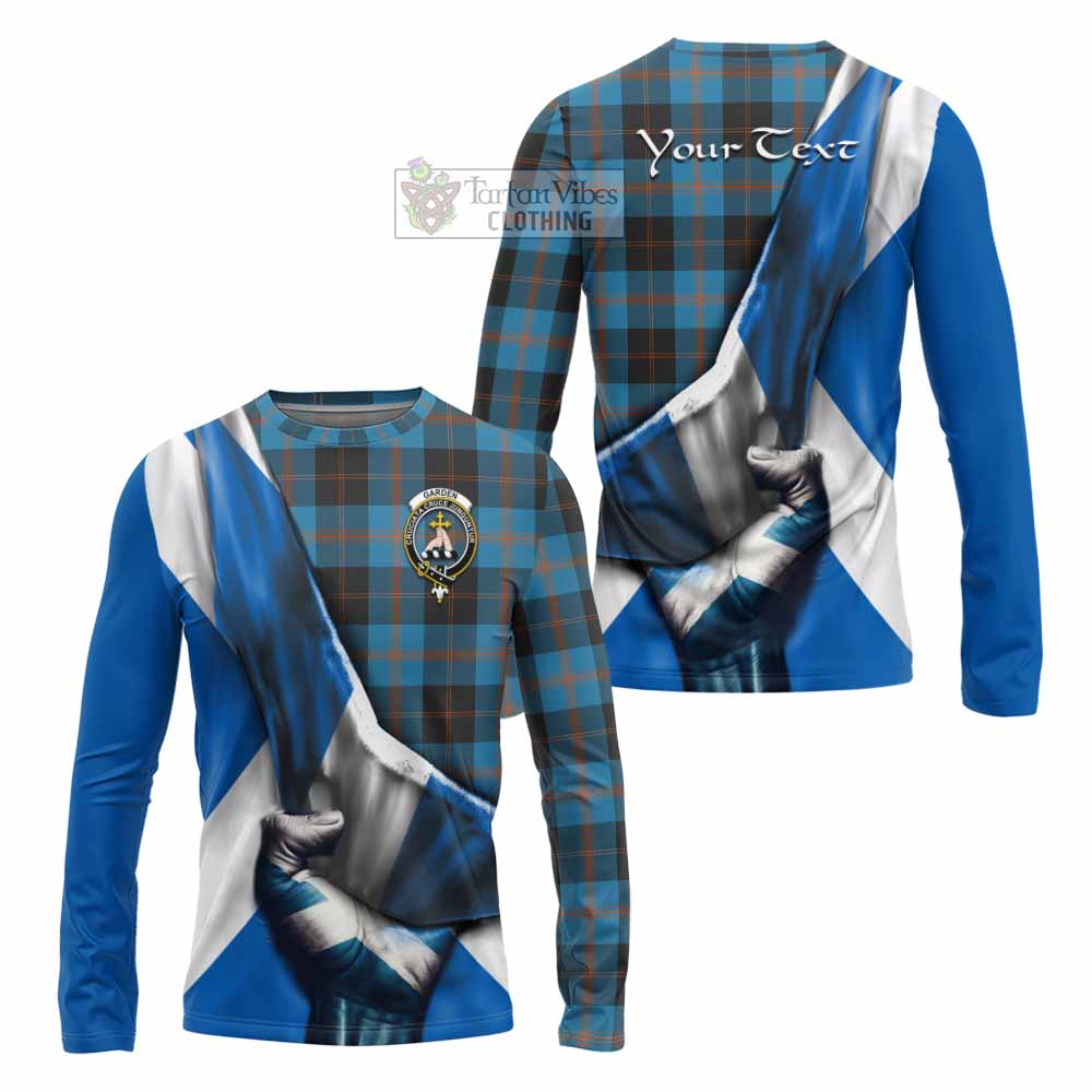 Tartan Vibes Clothing Garden (Gardyne) Tartan Long Sleeve T-Shirt with Family Crest Scotland Patriotic Style