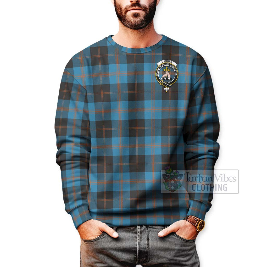 Tartan Vibes Clothing Garden (Gardyne) Tartan Sweatshirt with Family Crest and Bearded Skull Holding Bottles of Whiskey