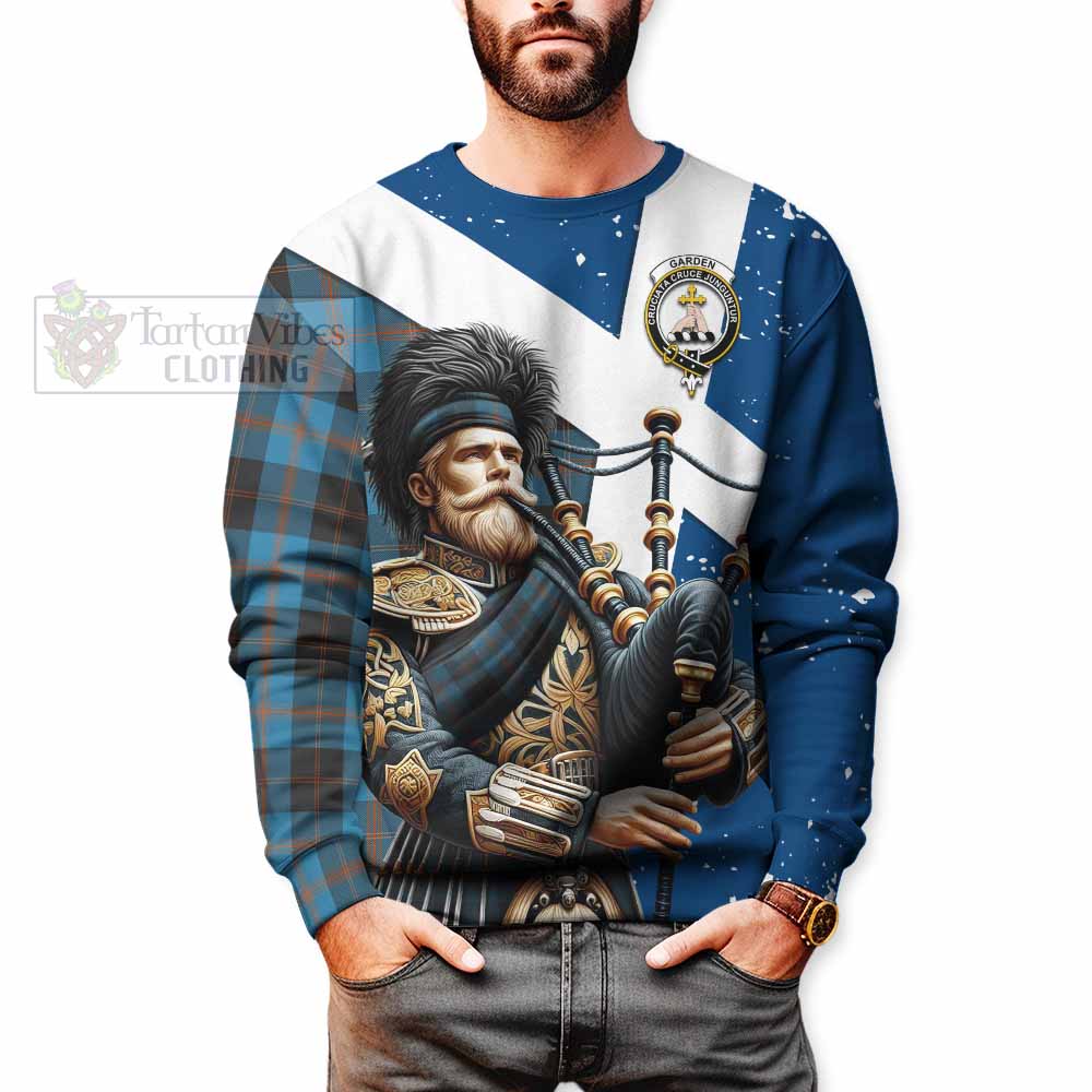 Tartan Vibes Clothing Garden (Gardyne) Tartan Sweatshirt with Family Crest Scottish Bagpiper Vibes