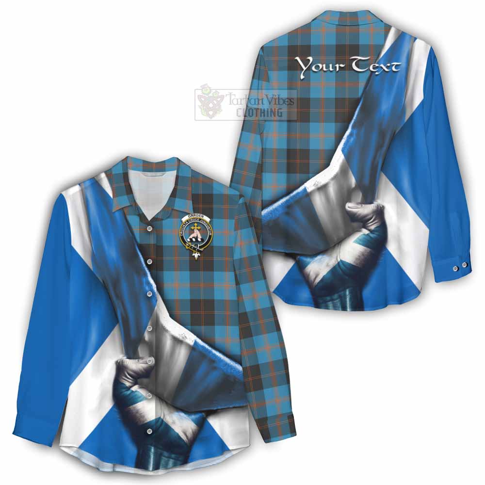 Tartan Vibes Clothing Garden (Gardyne) Tartan Women's Casual Shirt with Family Crest Scotland Patriotic Style