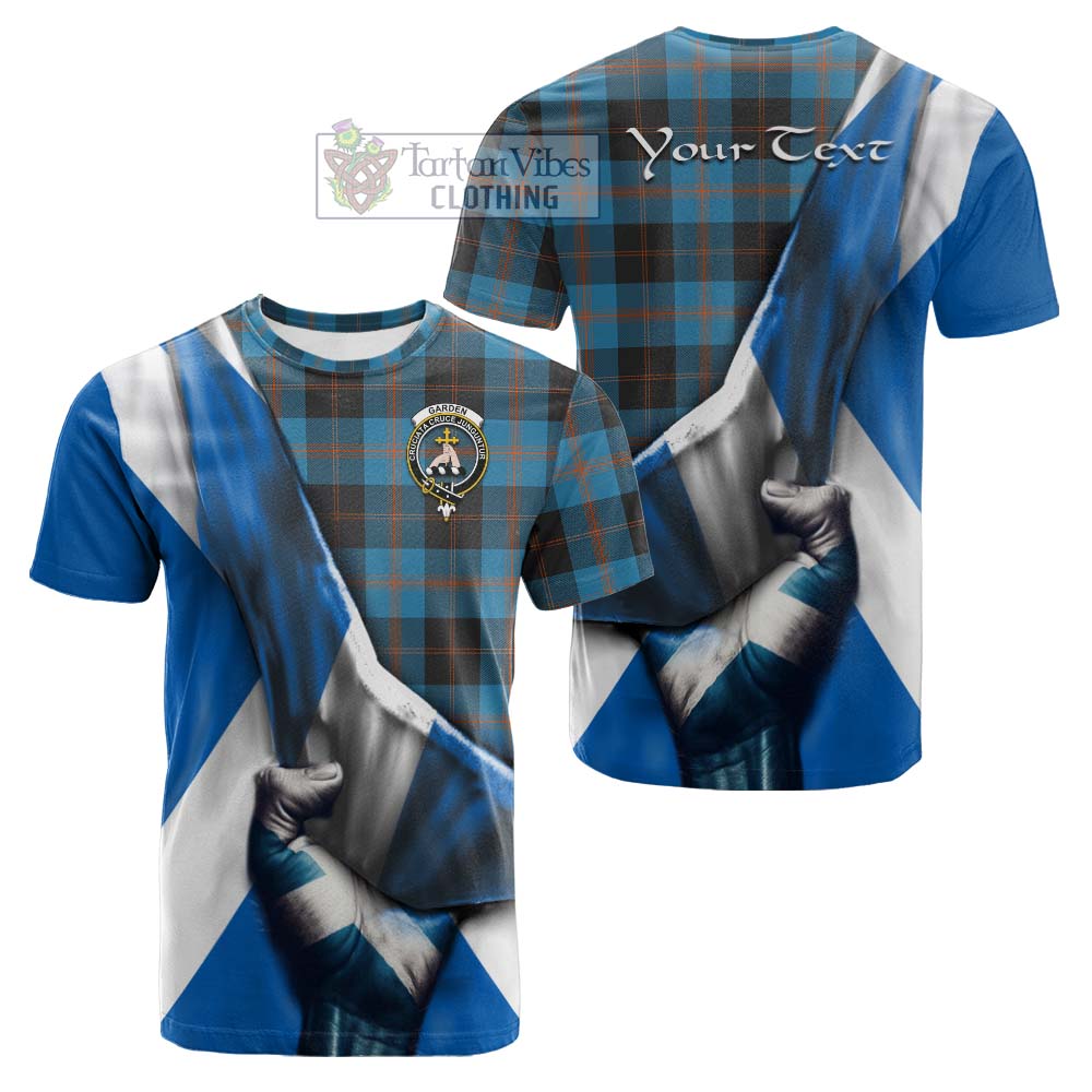 Tartan Vibes Clothing Garden (Gardyne) Tartan Cotton T-shirt with Family Crest Scotland Patriotic Style