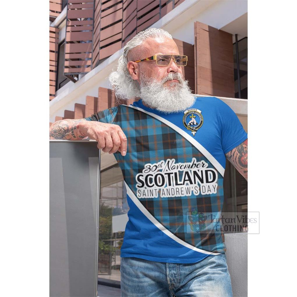 Tartan Vibes Clothing Garden (Gardyne) Family Crest Tartan Cotton T-shirt Celebrate Saint Andrew's Day in Style