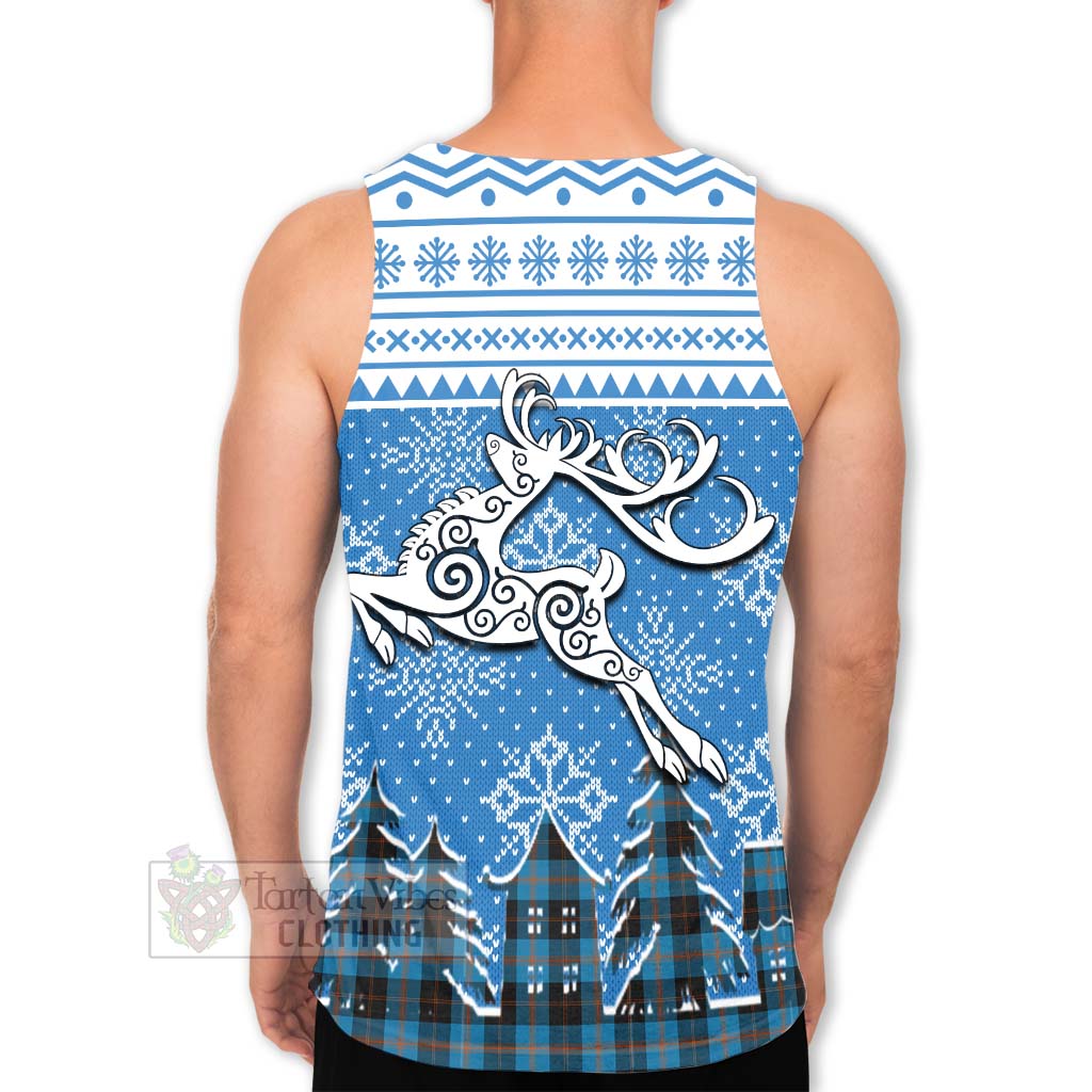 Tartan Vibes Clothing Garden (Gardyne) Clan Christmas Men's Tank Top Celtic Reindeer Style