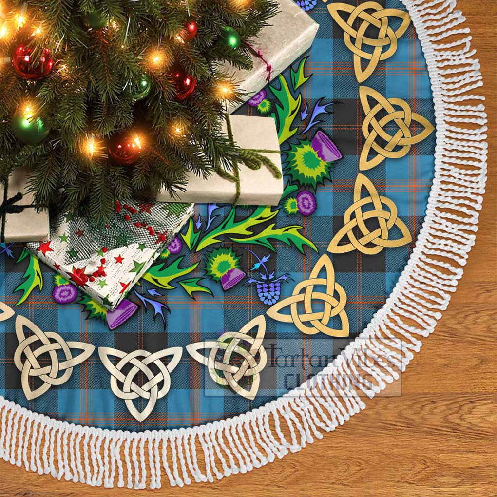 Garden (Gardyne) Tartan Christmas Tree Skirt with Thistle Celtic Knot Style - Tartan Vibes Clothing