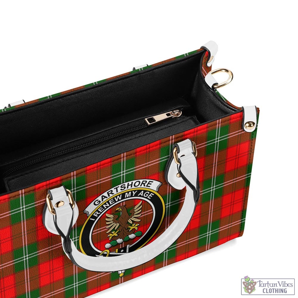 Tartan Vibes Clothing Gartshore Tartan Luxury Leather Handbags with Family Crest