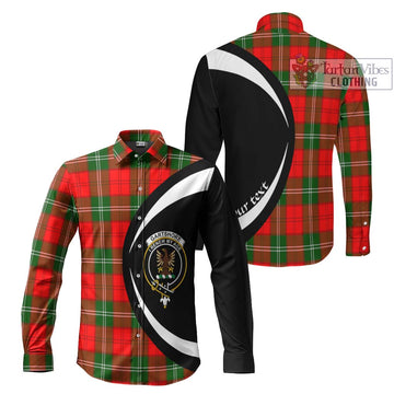 Gartshore Tartan Long Sleeve Button Up with Family Crest Circle Style