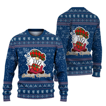 Gartshore Clan Christmas Family Ugly Sweater with Funny Gnome Playing Bagpipes