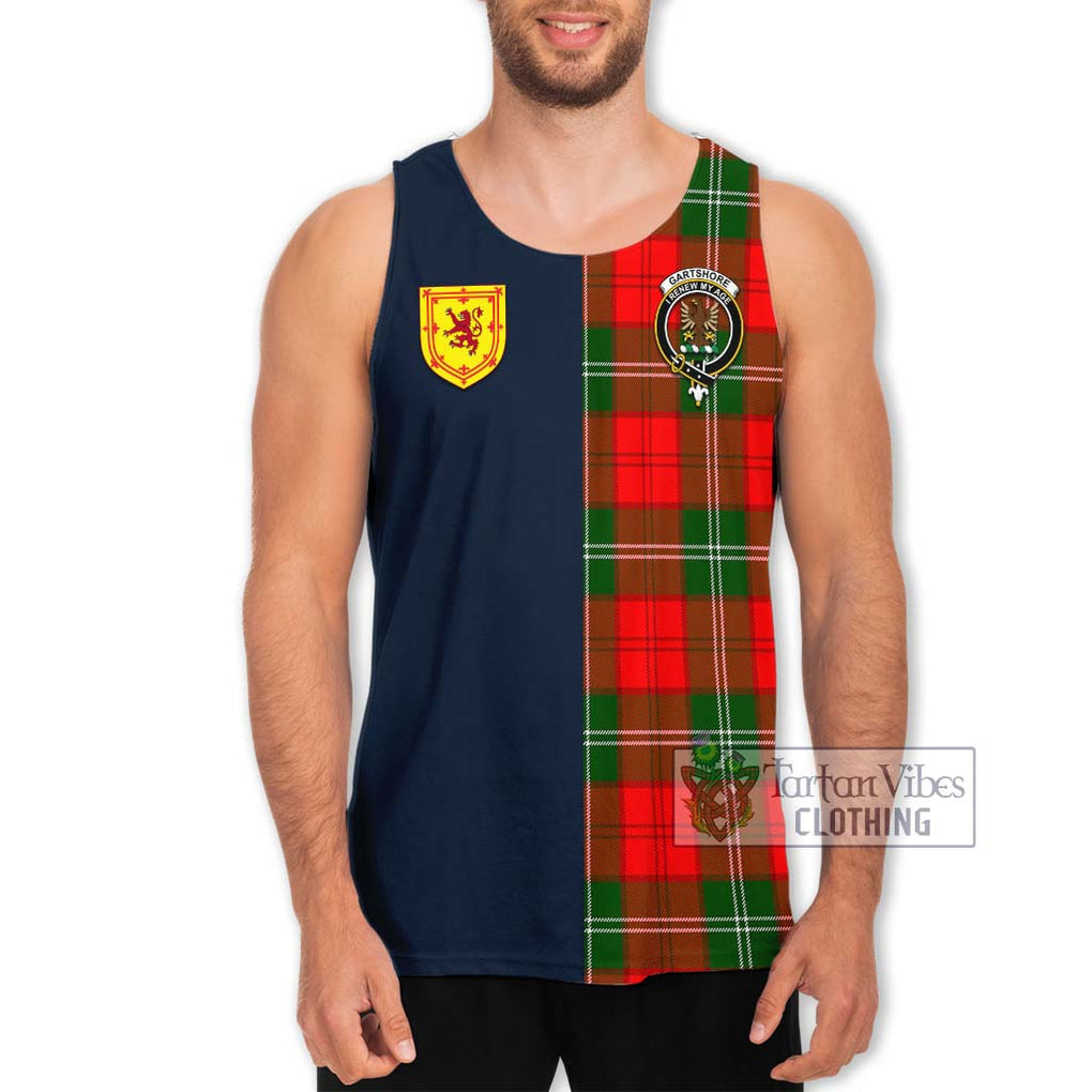 Tartan Vibes Clothing Gartshore Tartan Men's Tank Top with Scottish Lion Royal Arm Half Style