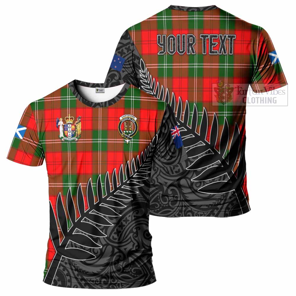 Tartan Vibes Clothing Gartshore Crest Tartan T-Shirt with New Zealand Silver Fern Half Style