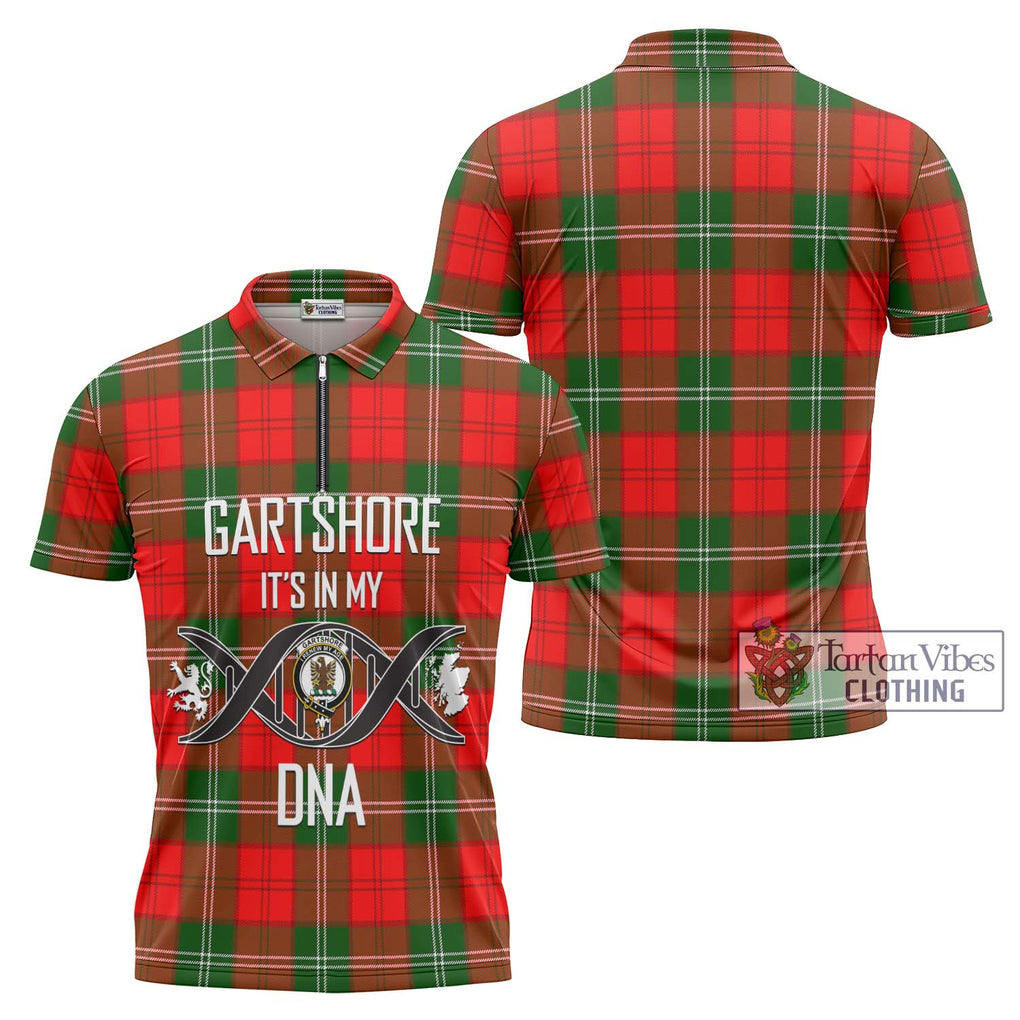 Gartshore Tartan Zipper Polo Shirt with Family Crest DNA In Me Style Unisex - Tartanvibesclothing Shop