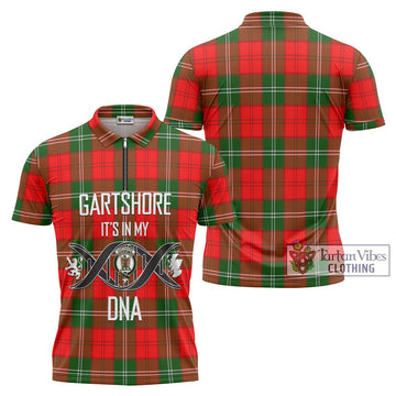 Gartshore Tartan Zipper Polo Shirt with Family Crest DNA In Me Style