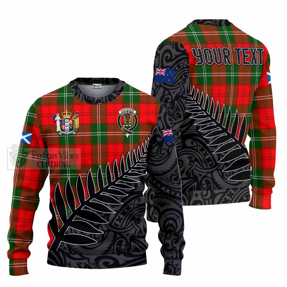 Tartan Vibes Clothing Gartshore Crest Tartan Knitted Sweater with New Zealand Silver Fern Half Style