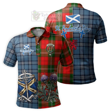 Gartshore Tartan Polo Shirt Happy St. Andrew's Day Half Tartan Style