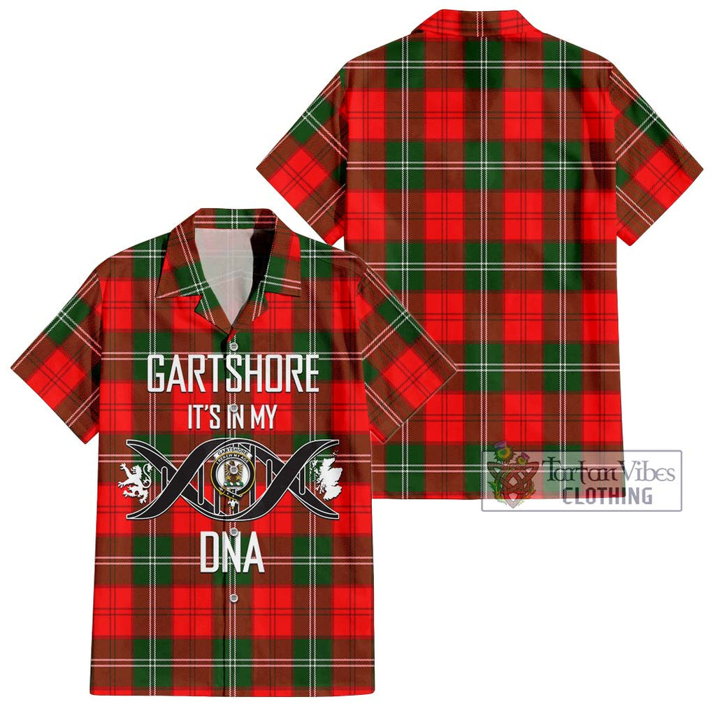 Gartshore Tartan Short Sleeve Button Shirt with Family Crest DNA In Me Style Kid - Tartanvibesclothing Shop