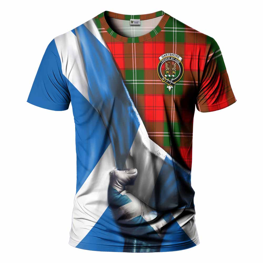 Tartan Vibes Clothing Gartshore Tartan T-Shirt with Family Crest Scotland Patriotic Style