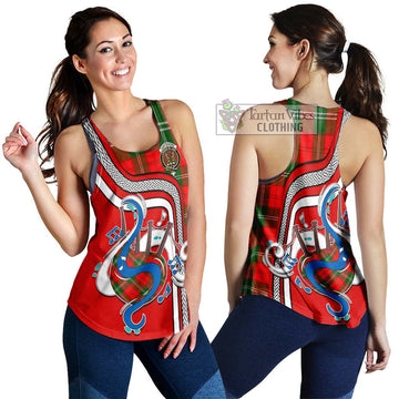 Gartshore Tartan Women's Racerback Tanks with Epic Bagpipe Style