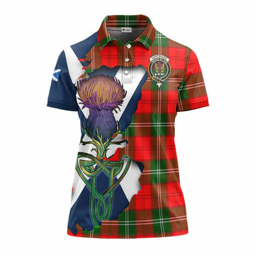 Gartshore Tartan Family Crest Women's Polo Shirt Scottish Thistle Celtic Inspired Women - Tartan Vibes Clothing
